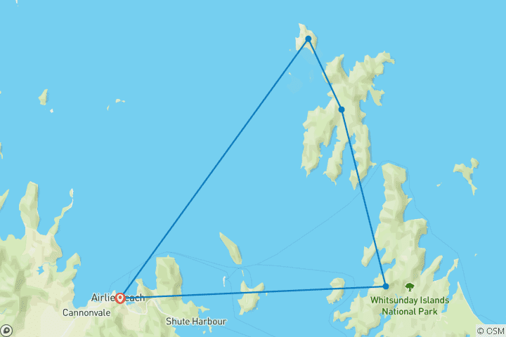 Map of 3 Day / 2 Night Whitsunday Islands Maxi Sailing Adventure