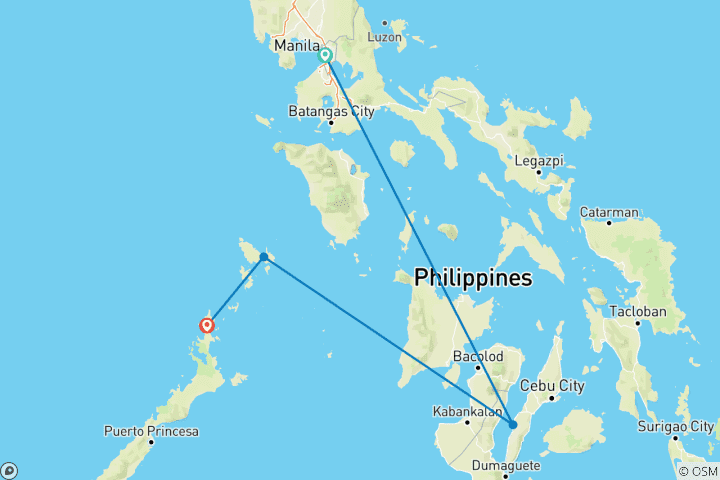 Mapa de Explorador de Islas Filipinas 13 días