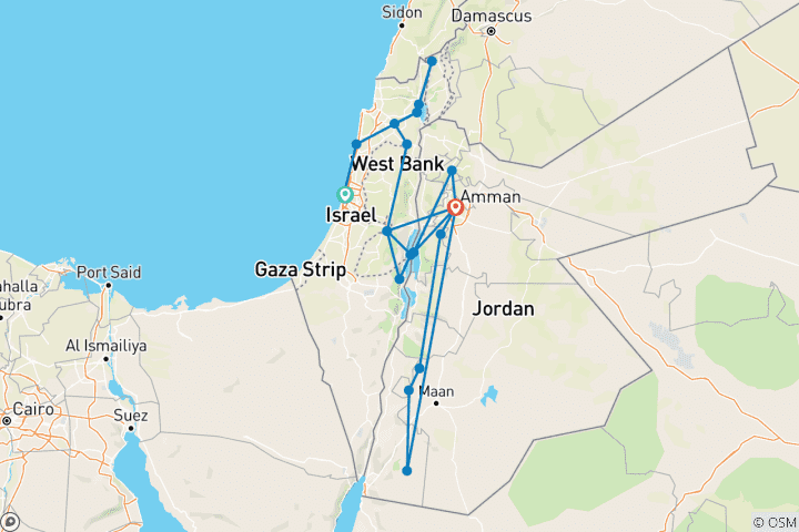 Map of Israel & Jordan