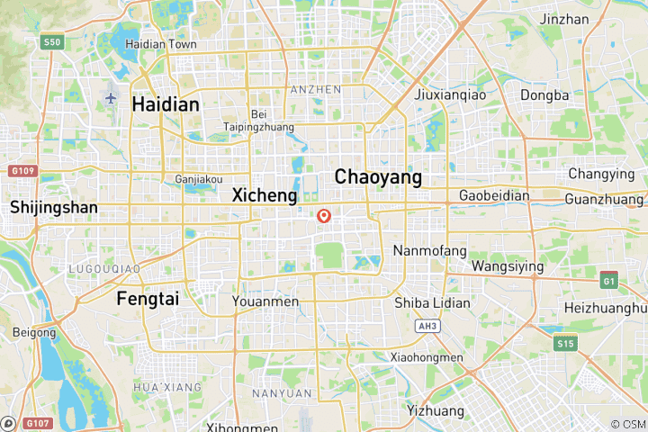 Map of Hohhot Grassland Reise ab Peking mit dem Zug