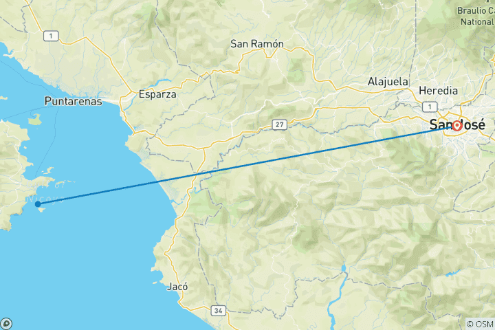 Carte du circuit Costa Rica : San José - Île des Tortugas - 5 jours