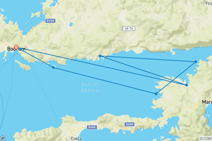 Map of Bodrum - Gulf of Gökova (7 Nights Blue Cruise)