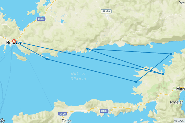 Map of Bodrum - Gulf of Gökova (7 Night Blue Cruise)