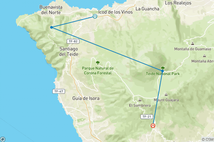 Carte du circuit Promenade des contrastes de Ténériffe