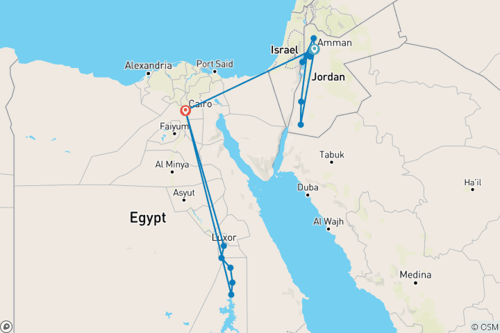 Map of Egypt & Jordan