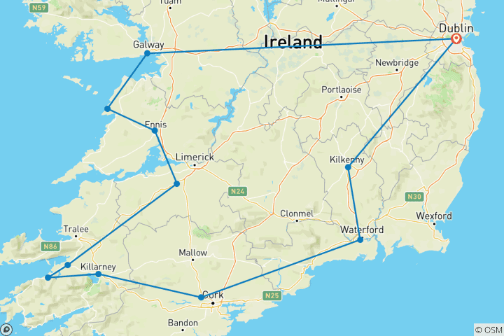 Carte du circuit L'évasion irlandaise
