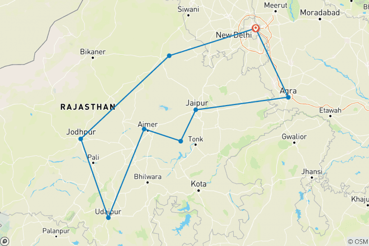 Map of Rajasthan: Laneways & Local Villages