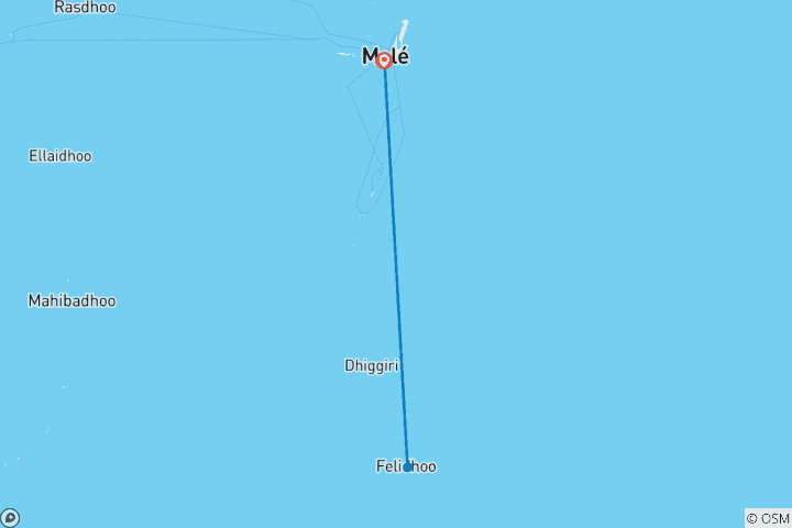 Map of Maldives Cruise: Indian Ocean Dhoni Life