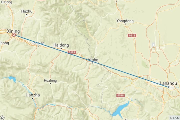 Map of Discovery Ningxia: Western Xia Mausoleum, Shapotou, Yongtai Old City, Yellow River Stone Forest