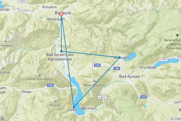 Map of Salzkammergut Rivers & Lakes for Families