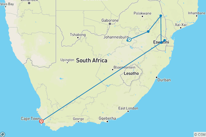 Map of South Africa Adventure