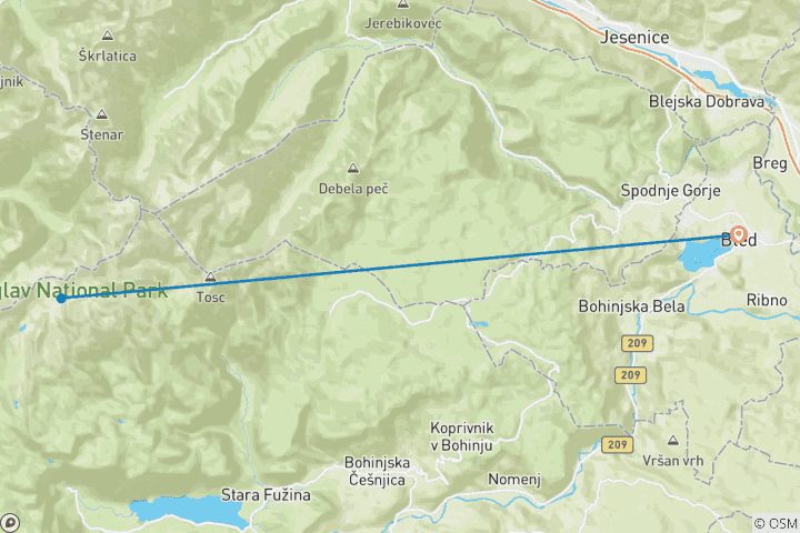 Map of Self Guided Mount Triglav Climb