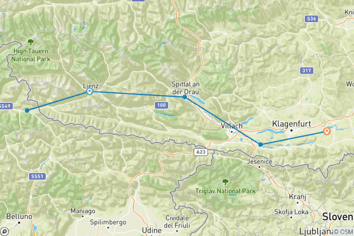 Mapa de Drau - Cycle Path Sportive