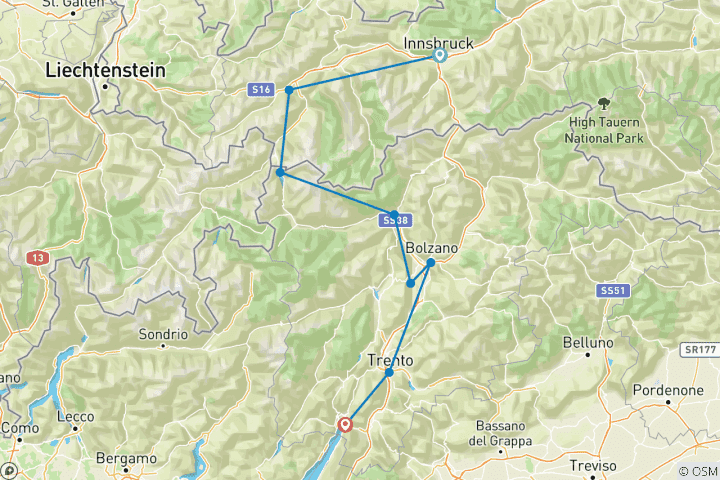 Map of Innsbruck – Lake Garda (Sportive)