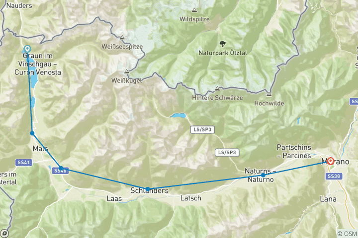 Carte du circuit Lac Reschensee - Lac Kalterer - Le charme à l'état pur