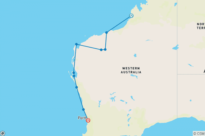 Carte du circuit Hamersley Splendour Broome à Perth - 2024