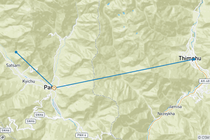 Map of Tailor-Made Bhutan Hiking with Daily Departure & Private Guide