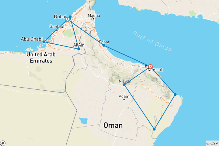 Karte von Dubai & Oman