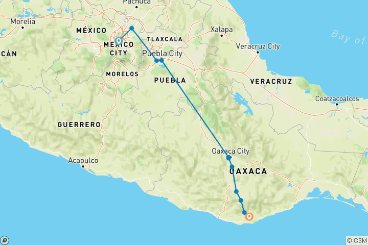 Map of Oaxaca Food Tour: A Truly Feast From Monte Alban to Huatulco Dishes