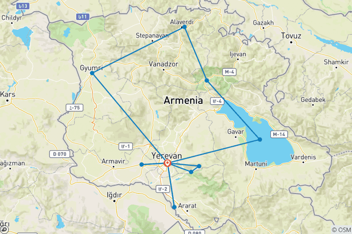 Map of Armenia Highlights