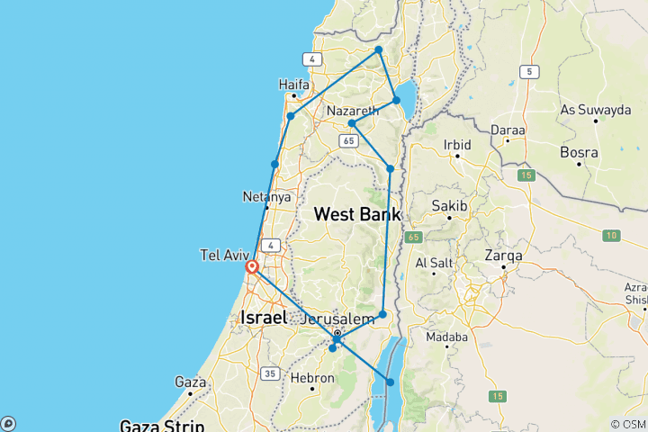 Map of Israel Highlights