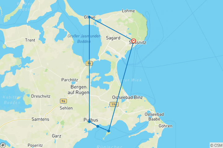 Map of Rügen Hiking