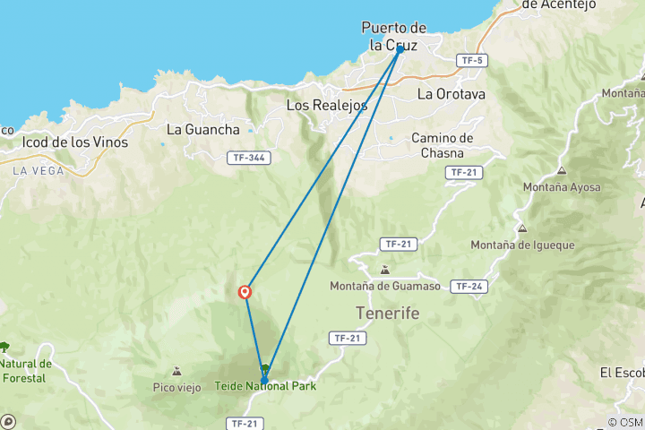 Map of Hiking in Northern Tenerife