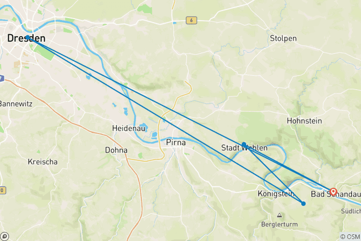 Map of Saxon Switzerland & Dresden: Hiking & Culture