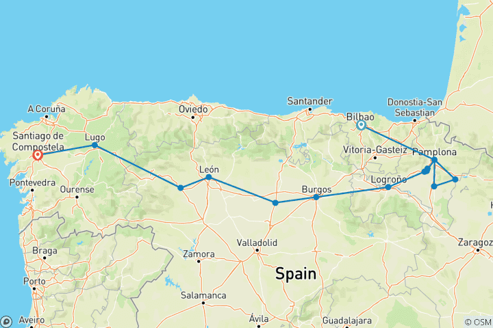 Mapa de Norte de España: Lo más destacado del Camino de Santiago