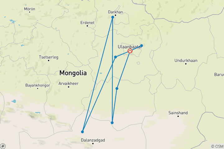 Map of Mongolia Highlights