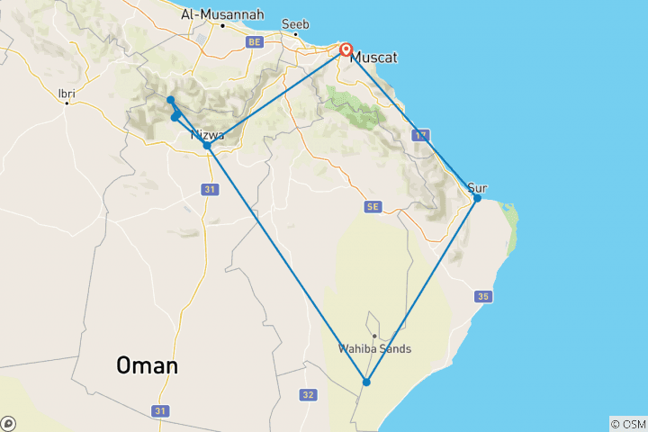 Karte von Oman: Kompakt erleben