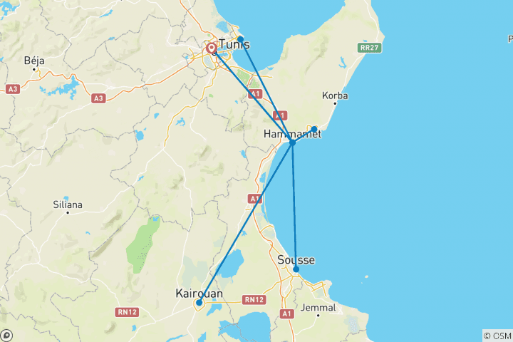 Kaart van Beleef Tunesië – op een ontspannen manier