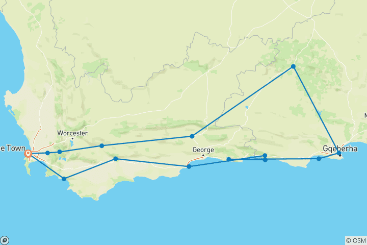 Karte von Südafrika: Die ausführliche Reise auf der Gardenroute