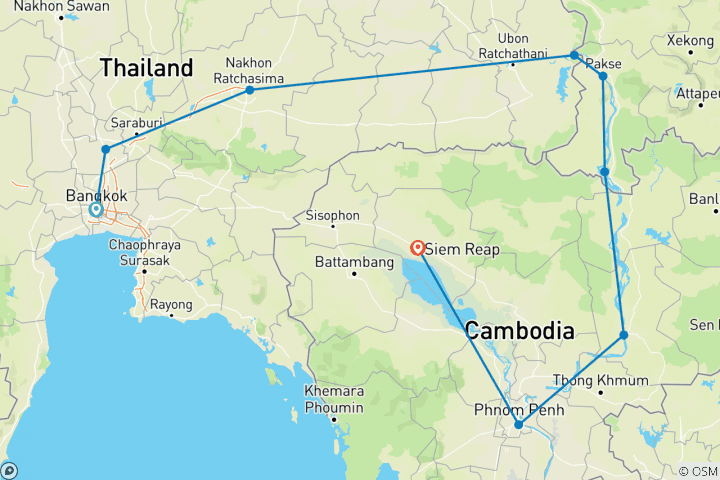 Map of Thailand, Laos & Cambodia: the detailed journey