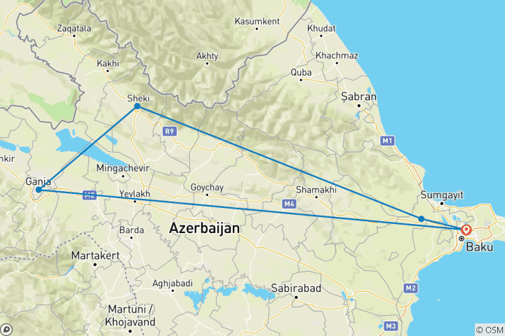 Map of Azerbaijan Highlights