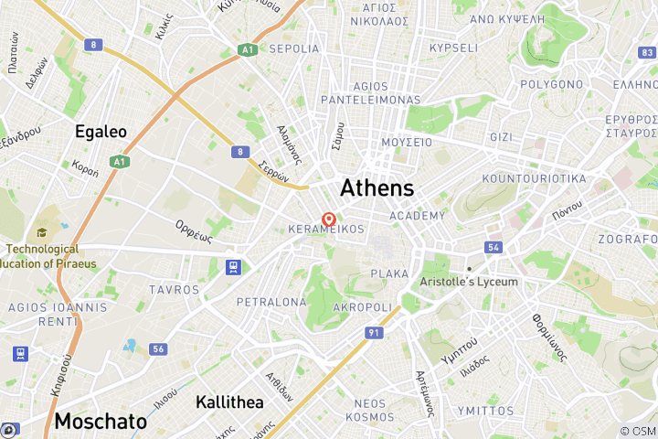 Karte von Athen: Städtereise