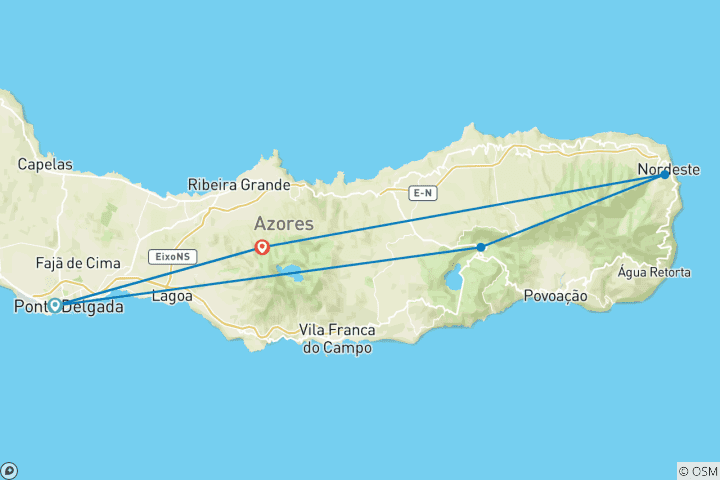 Carte du circuit Trek douce à São Miguel