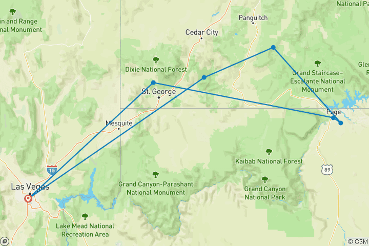 Map of Zion Glamping Adventure