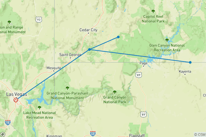 Map of Zion Glamping Adventure