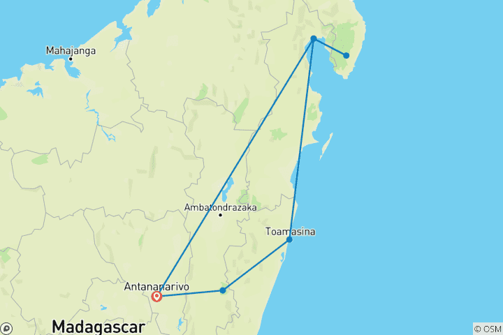 Map of Evergreen tour of the North-East by boat