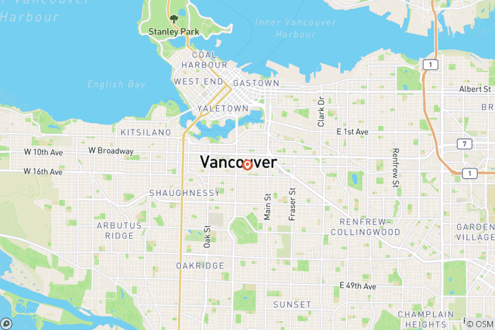 Carte du circuit Circuit privé à Vancouver - faune et flore - 3 jours