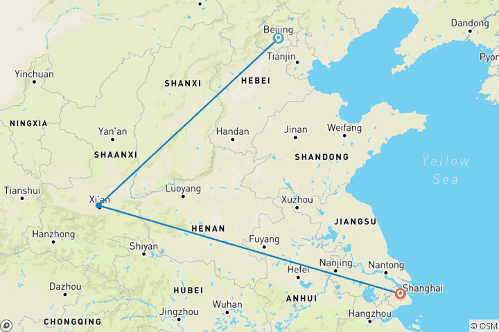 Carte du circuit Le présent, le passé et l'avenir de la Chine