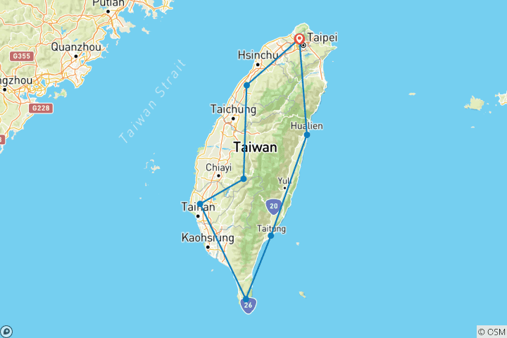 Map of Taiwan Tea Culture & Monastic Life