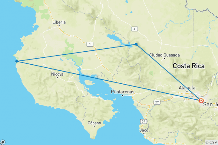 Carte du circuit Fantaisie sur les plages et les volcans, autotour