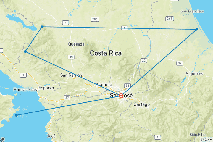 Map of The Best of Costa Rica