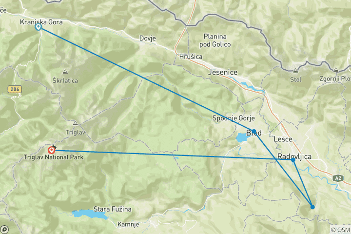 Map of Slovenia Multisport Adventure