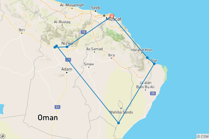 Map of OMAN ESSENCE OF ARABIA