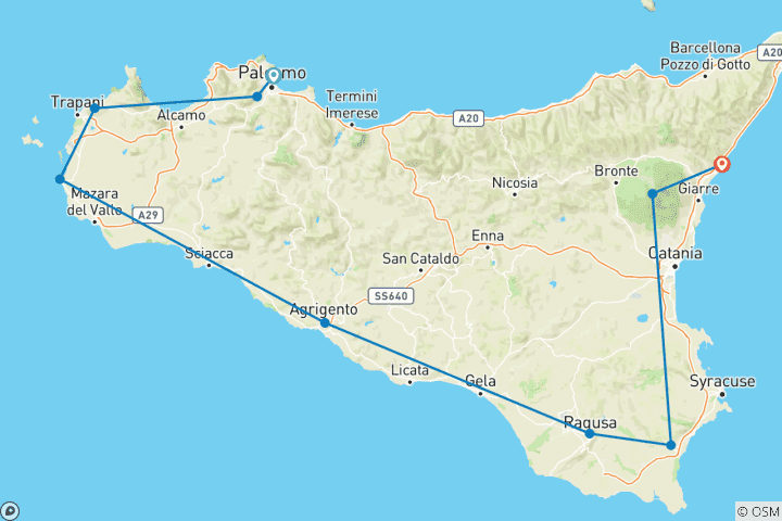 Map of Magical Sicily - 7 Days