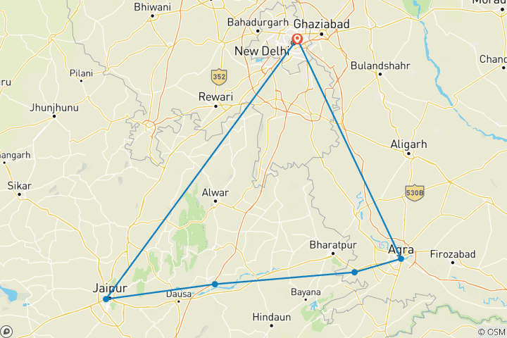 Map of India By Car & Driver - Golden Triangle of India !!