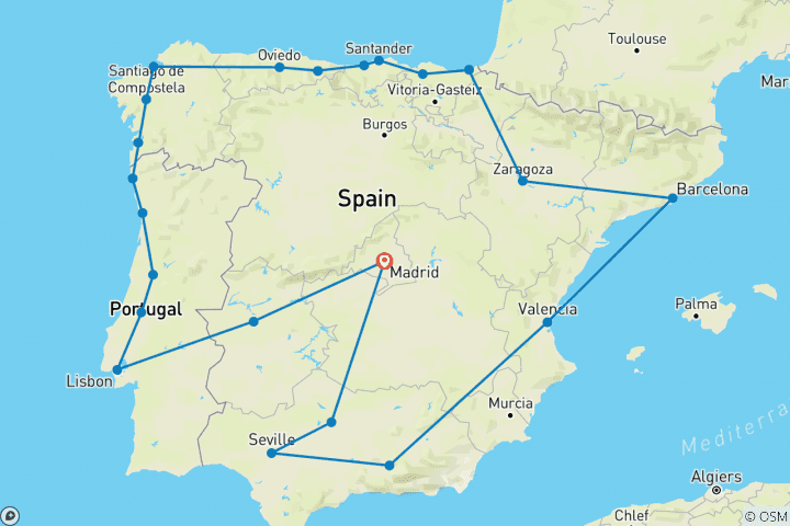 Map of Iberian Tour